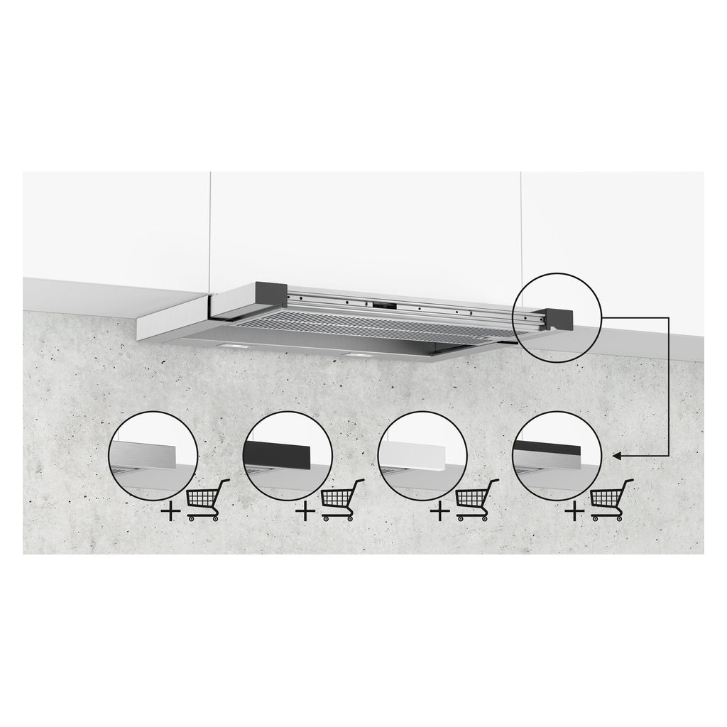 Produktbild Flachschirmhaube - Siemens iQ500 LI67RA561 Dunstabzugshaube Halb eingebaut (Pullout) Edelstahl 392 m³/h A