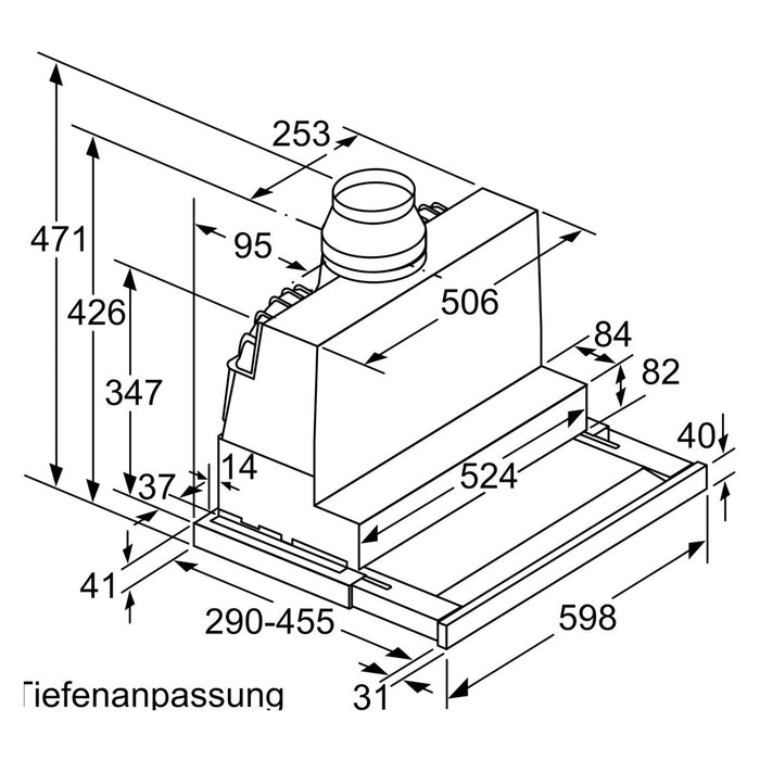 Siemens iQ700 LI67SA671 Dunstabzugshaube Halb eingebaut (Pullout) Schwarz, Edelstahl 717 m³