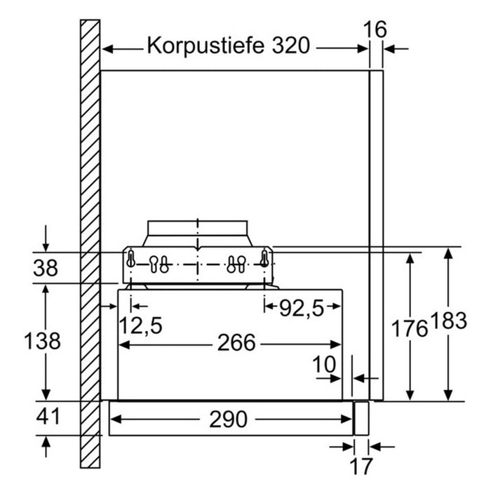 Bosch Serie 4 DFL064A52 Dunstabzugshaube Halb eingebaut (Pullout) Edelstahl 271 m³/h A