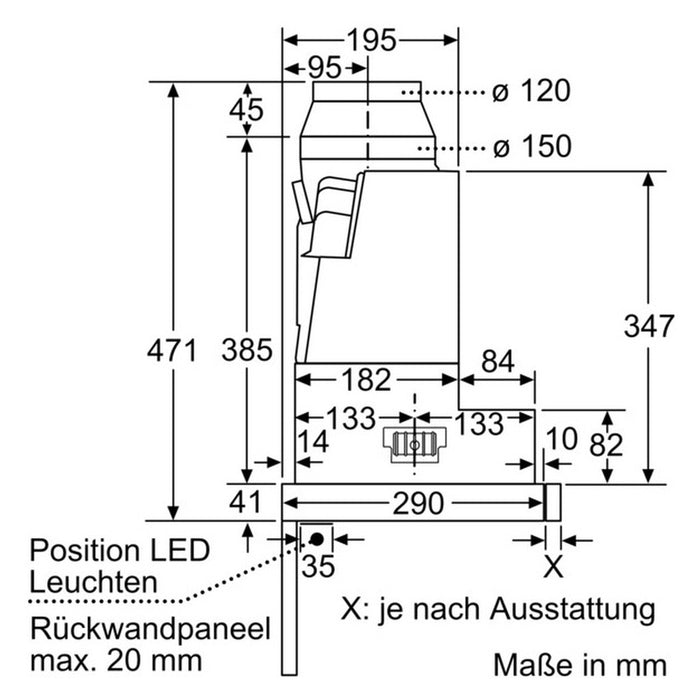 Bosch Serie 4 DFR067A52 Dunstabzugshaube Halb eingebaut (Pullout) Silber 399 m³/h A