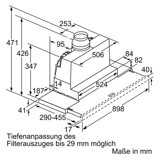 Produktbild Flachschirmhaube - Bosch Serie 4 DFR097A52 Dunstabzugshaube Wandmontiert Metallisch 729 m³/h A