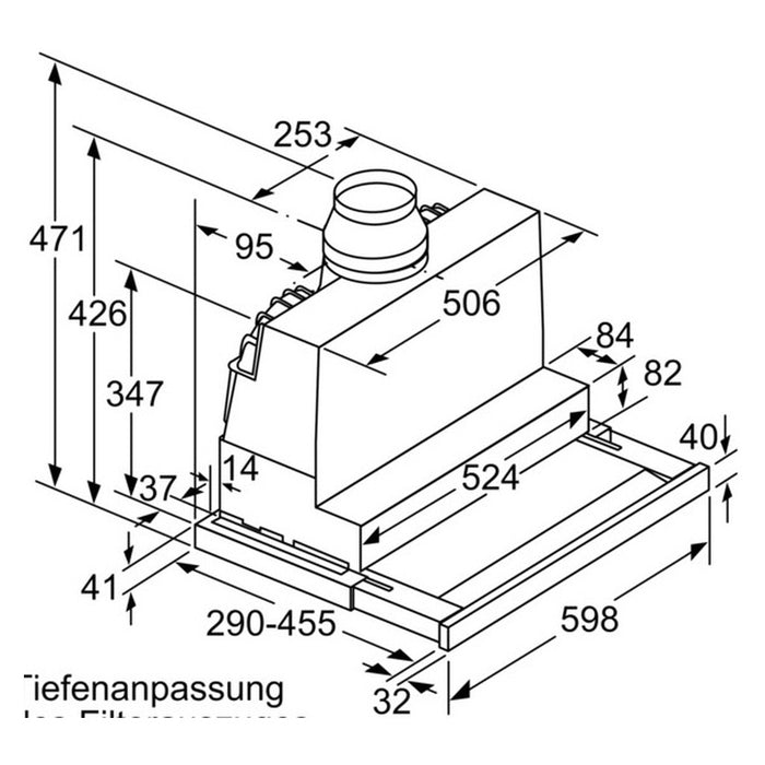 Bosch Serie 8 DFS067K51 Dunstabzugshaube Halb eingebaut (Pullout) Edelstahl 717 m³/h A
