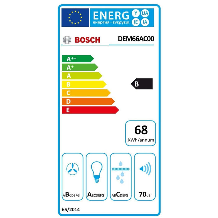 Bosch Serie 2 DEM66AC00 Dunstabzugshaube Halb eingebaut (Pullout) Edelstahl 625 m³/h B