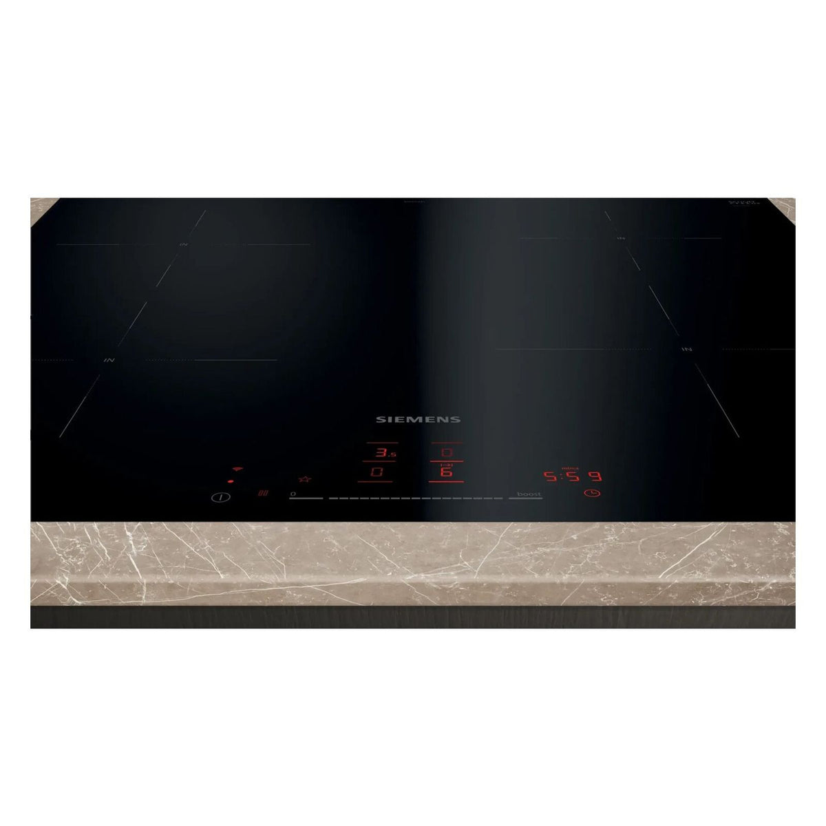Produktbild Induktions-Kochfeld - Siemens iQ100 EH601HEB1E Induktionskochfeld Schwarz Integriert 60 cm 4 Zone(n)