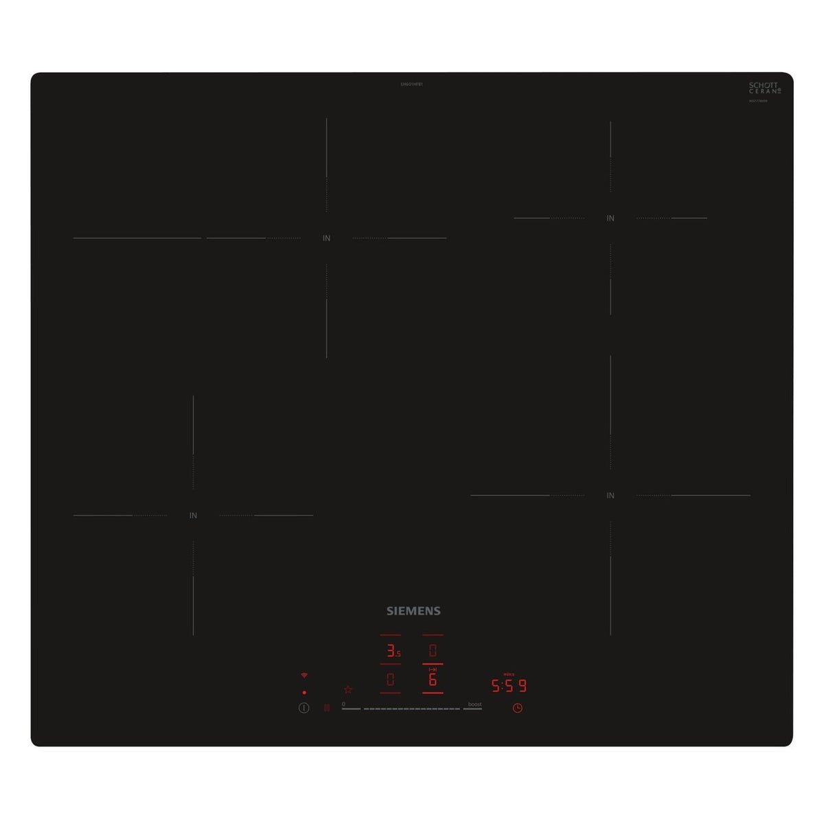 Produktbild Induktions-Kochfeld - Siemens iQ300 EH601HFB1E Induktionskochfeld Integriert 60 cm Schwarz