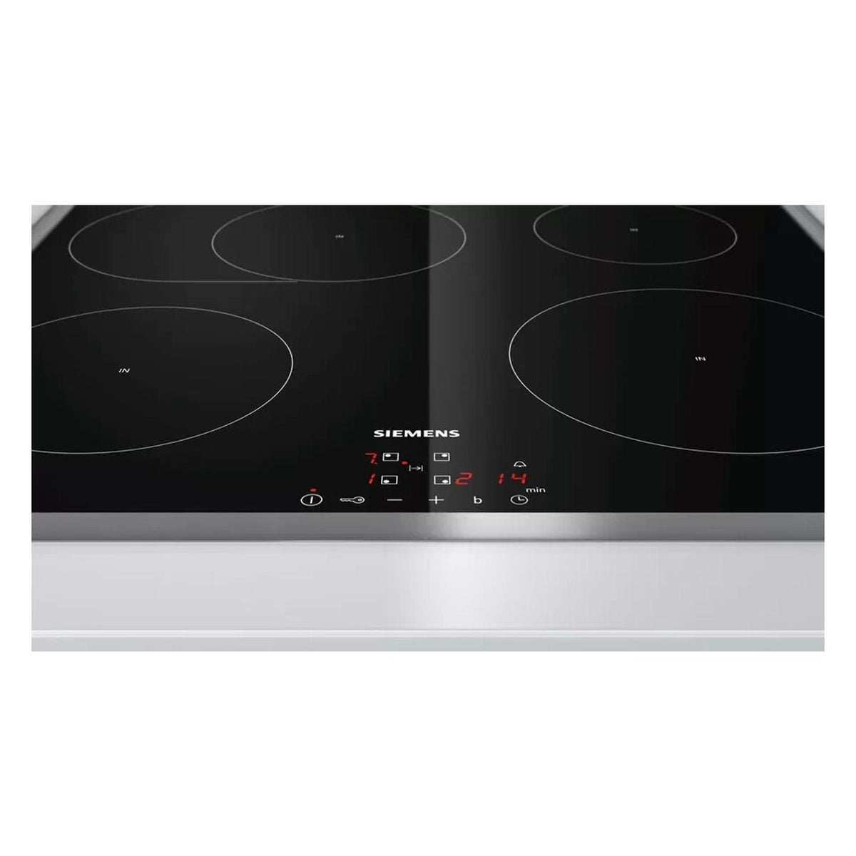 Produktbild Induktions-Kochfeld - Siemens iQ100 EH645BEB6E Induktionskochfeld Schwarz, Edelstahl Integriert 60 cm 4 Zone(n)