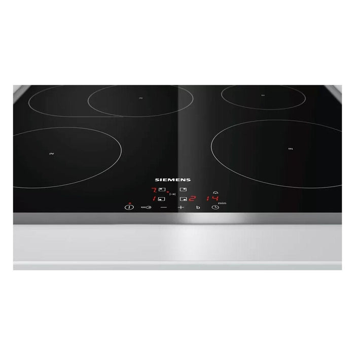 Siemens iQ100 EH645BEB6E Induktionskochfeld Schwarz, Edelstahl Integriert 60 cm 4 Zone(n)