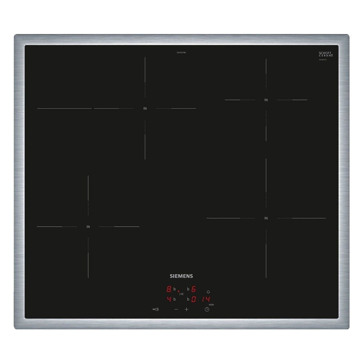 Produktbild Induktions-Kochfeld - Siemens iQ300 EI645CFB6E Induktionskochfeld Integriert 60 cm 4 Zonen Schwarz