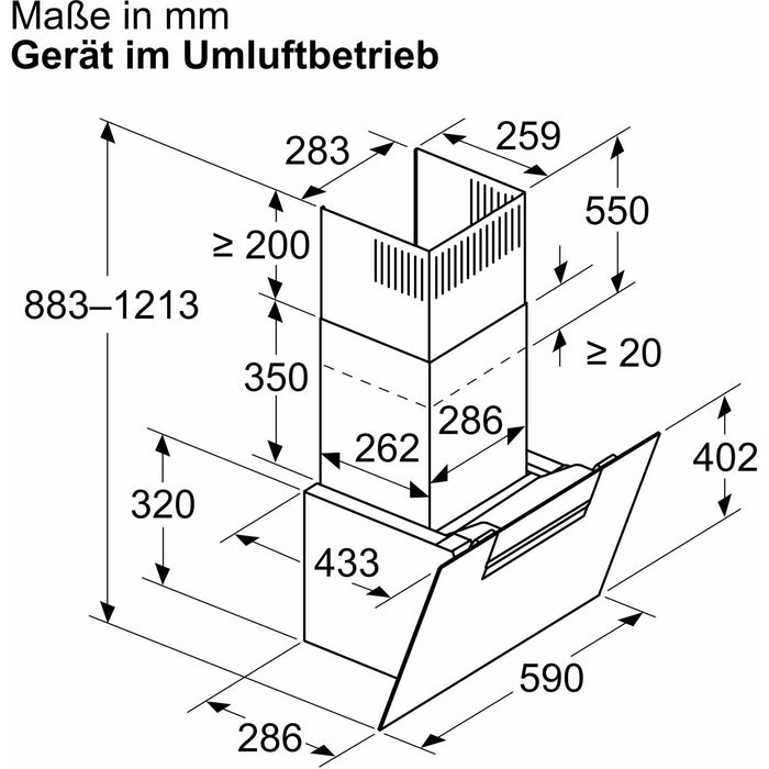 Bosch DWK67FN60 Dunstabzugshaube Wandmontiert Schwarz 768 m³/h A+