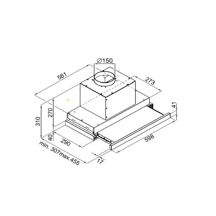 Amica FH 664 330 S Dunstabzugshaube 60cm Flachschirmhaube Schwarz