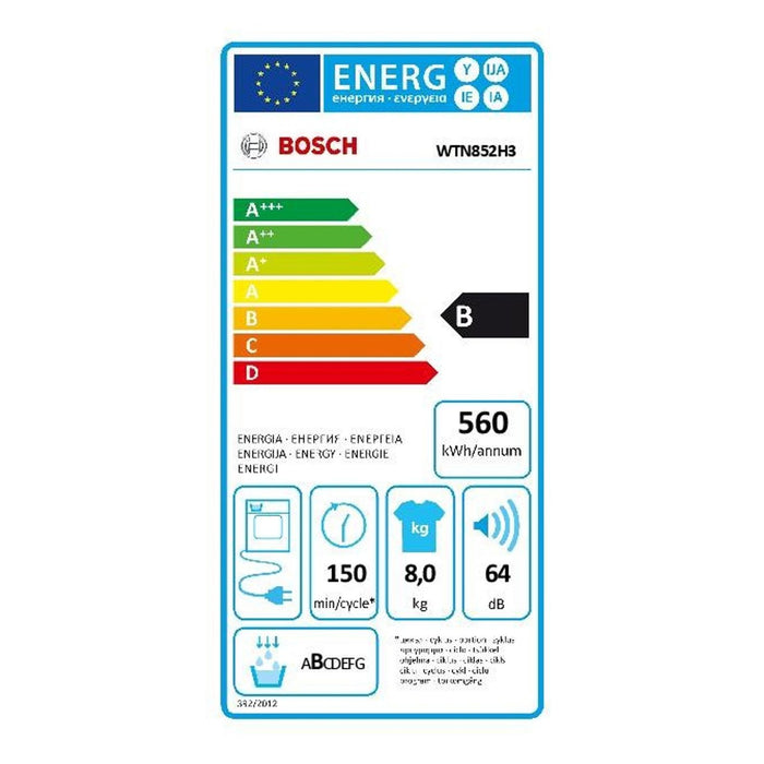 Bosch Serie 4 WTN852H3 Kondenstrockner 8 kg B weiß