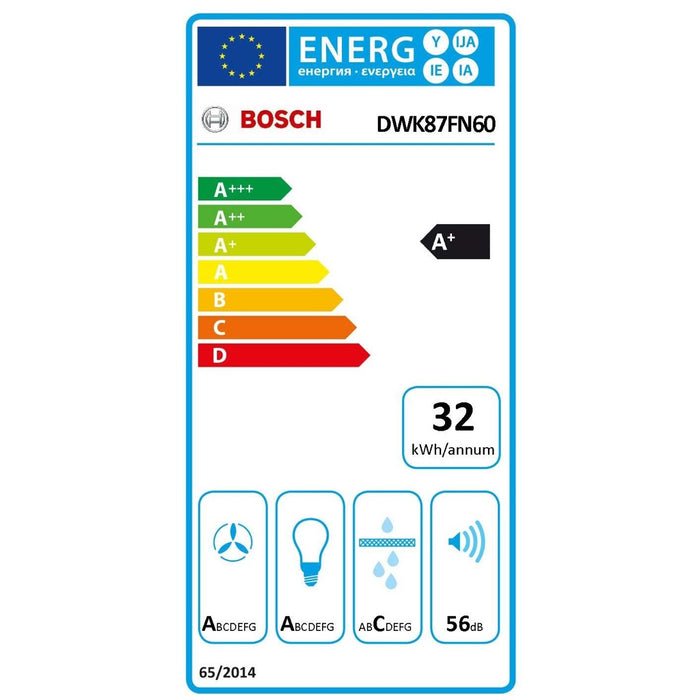 Bosch Serie 4 DWK87FN60 Dunstabzugshaube Wandmontiert Schwarz 431 m³/h A+