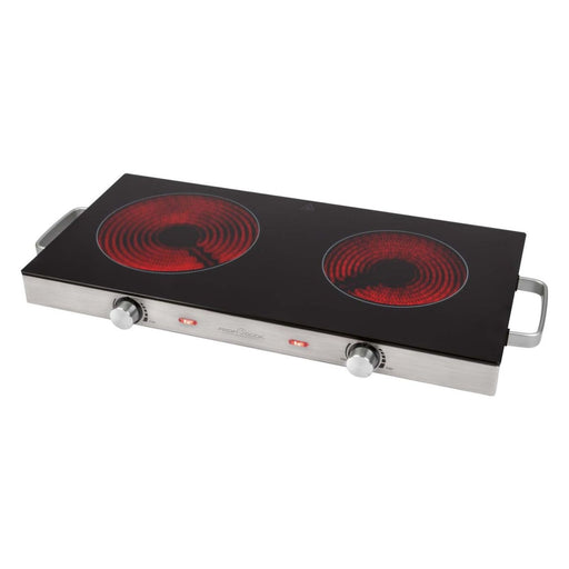 Produktbild Doppelkochplatte - ProfiCook PC-DKP 1211 Doppel-Kochplatten 64 cm 2-Zonen 2800 W Schwarz, Edelstahl