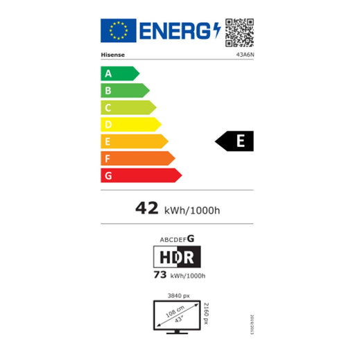 Produktbild LED-Fernseher - Hisense 43A6N 4K-Ultra HD TV 43 Zoll