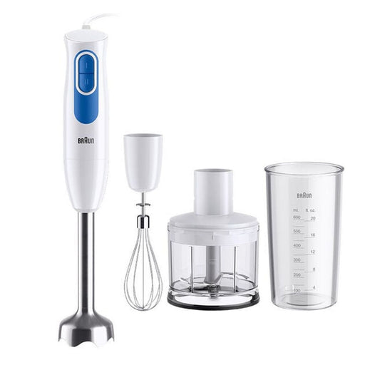 Produktbild Kompakt-Küchenmaschine - Braun MultiQuick 2 MQ20236MWH 0,5 l Pürierstab 600 W Blau, Weiß