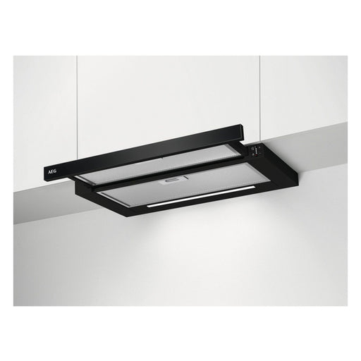 Produktbild Flachschirmhaube - AEG DPE5660B Dunstabzugshaube Halb eingebaut (Pullout) Aluminium, Schwarz 400 m³/h