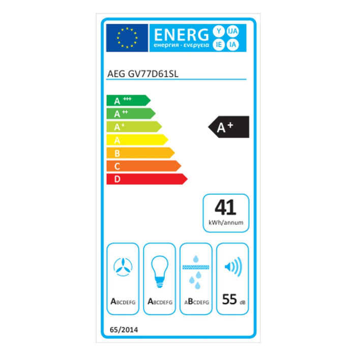 AEG GV77D61SL Dunstabzugshause wandmontiert schwarz, silber 725 m³/h