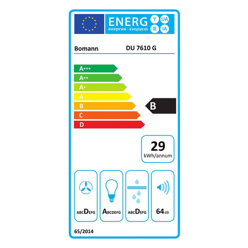 Produktbild Dunstabzugshaube - Bomann DU 7610 G Dacheinbau Schwarz A+ 316 m³/h