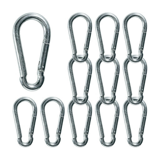 Produktbild Allzweck-Karabiner - 12x Karabinerhaken 50x5 mm Stahl verzinkt DIN5299