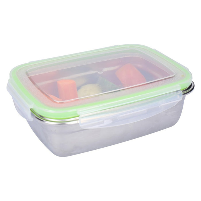 TP 2er Set Frischhaltedosen, Lunchbox aus 18/10 Edelstahl, luftdicht mit Klick- Deckel 550 + 850ml