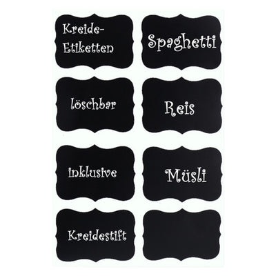 4er Set Vorratsglas mit Bambusdeckel, luftdicht stapelbar inkl. 8 Kreidetafelsticker und Stift