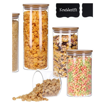 8er Set , luftdicht & stapelbar inkl. 8 Kreidetafeletiketten und Stift