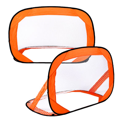 2x  Fussballtor in orange Pop-up-90x60x60cm