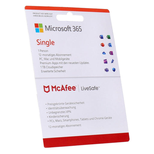 Produktbild Sonstiges - Microsoft 365 / McAfee LiveSafe Bundle 12-Monate Abonnement Product Key