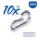 10x Karabinerhaken 10 x 100 DIN 5299 verzinkt