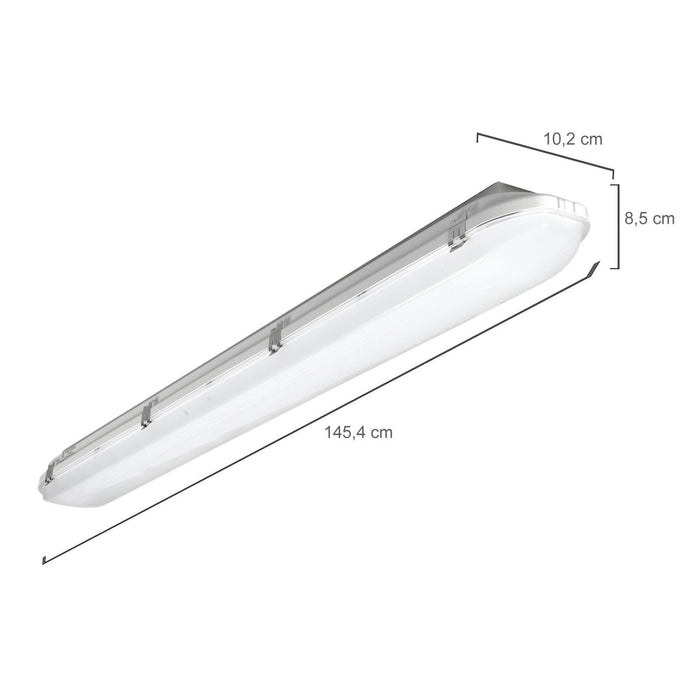 PRACHT LUNA-N LED 2 Feuchtraumleuchte 1,5m PM 1x27W, 4200lm, 4000K in weiß 10 Stk.