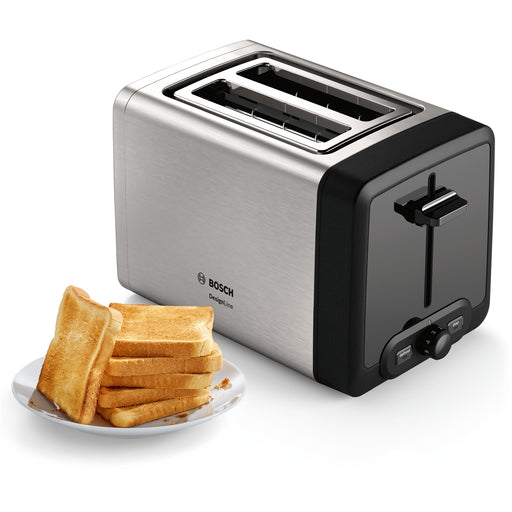 Produktbild Toaster - Bosch TAT4P420DE Toaster 2 Scheibe(n) 970 W Edelstahl / Schwarz