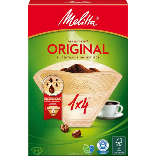 Produktbild Papierfilter - Melitta Filtertüten Original 1x4/80 naturbrArVE80