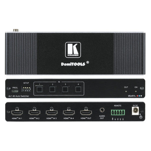 Produktbild HDMI-Adapter - Kramer 4K HDMI Auto-Switcher 4x1 VS-411X