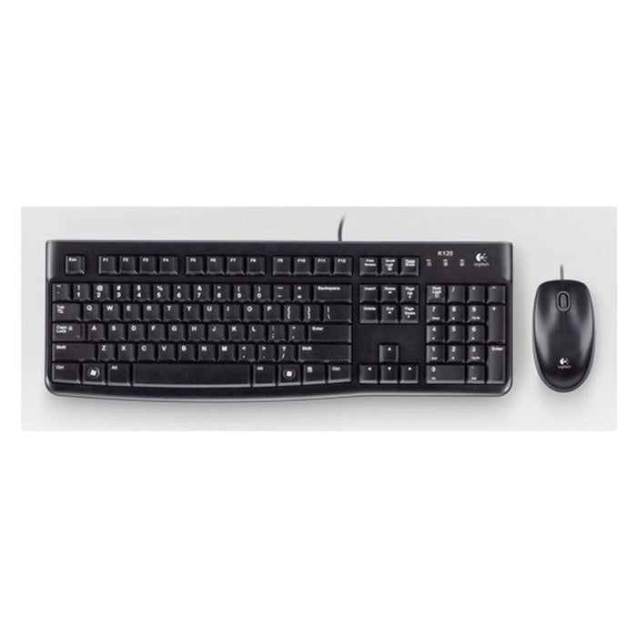 Logitech MK120 USB-Tastatur-Maus Set schwarz (1000 DPI, QWERTZ, kabelgebunden, beidhändig)