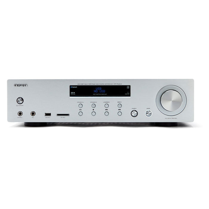 Aiwa AMU-120BT SR Verstärker Stereo, BT, USB, SD-MP3 Silber
