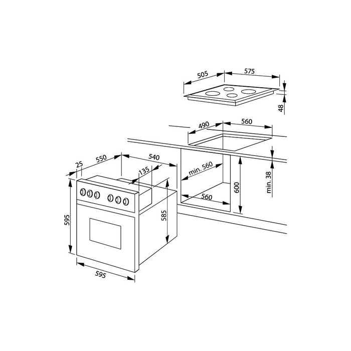 Amica EB-Herdset ScandiumDesign EHC 12716-2 E