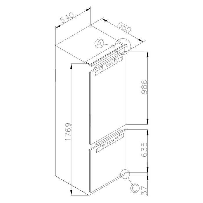 Amica EB-Kühl/Gefrierkombi Festtür EKGCX 387 901