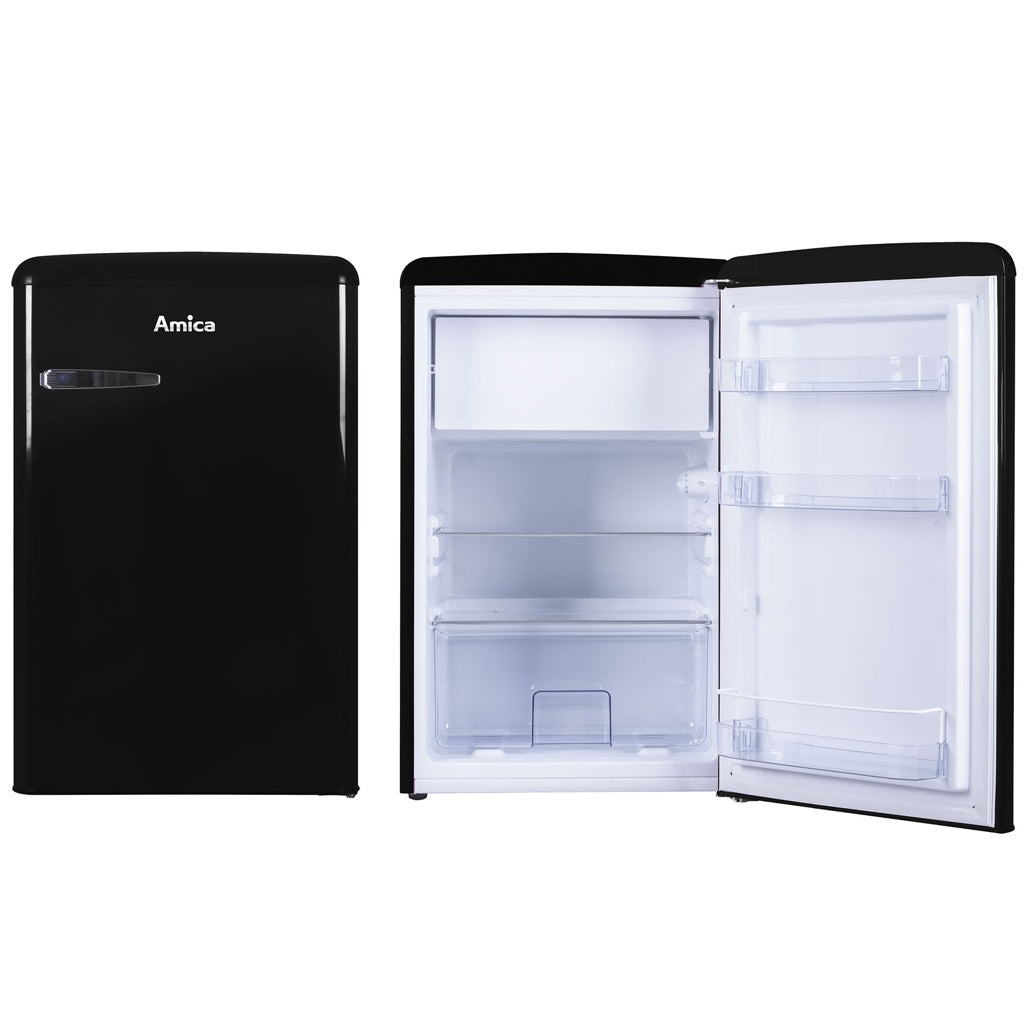 Produktbild Kühlschrank - Amica KS 15614 S Kühlschrank mit Gefrierfach 106 L Retrodesign in schwarz