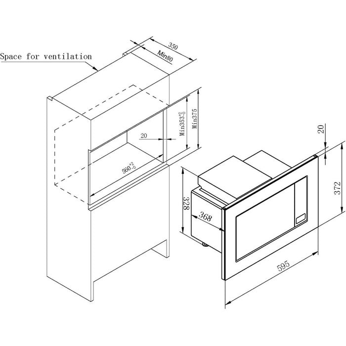 Amica EB-Mikrowelle m. Grill 1000/800W EMW 13184 E