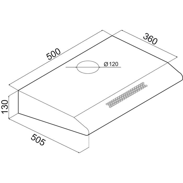 Amica UB-Haube 50cm UH 17051-3 W weiß