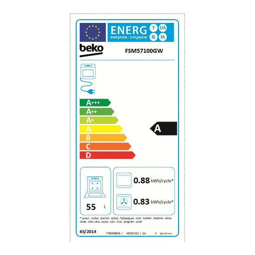 Produktbild Einbaubackofen - Beko Elektroherd SimpleSteam,A FSM57100GW