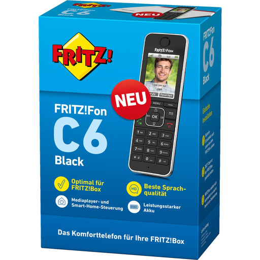 Produktbild Schnurloses DECT-Telefon - AVM Komfort-Telefon schnurlos FRITZ!Fon C6 Black