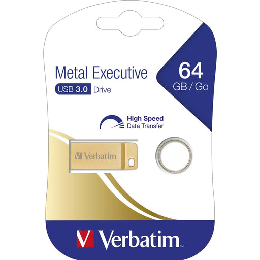 Produktbild USB-Stick - Verbatim USB-Stick 64GB 3.0 Metal Executive VERBATIM 99106 Gold