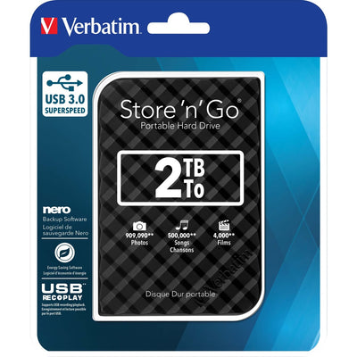 Festplatte 2TB USB3.0 Extern,6,35cm(2,5Z) VERBATIM 53195
