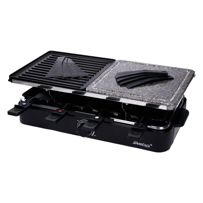 Steba RC 18 Multi-Raclette Stein/Gussplatte Schwarz Edelstahl