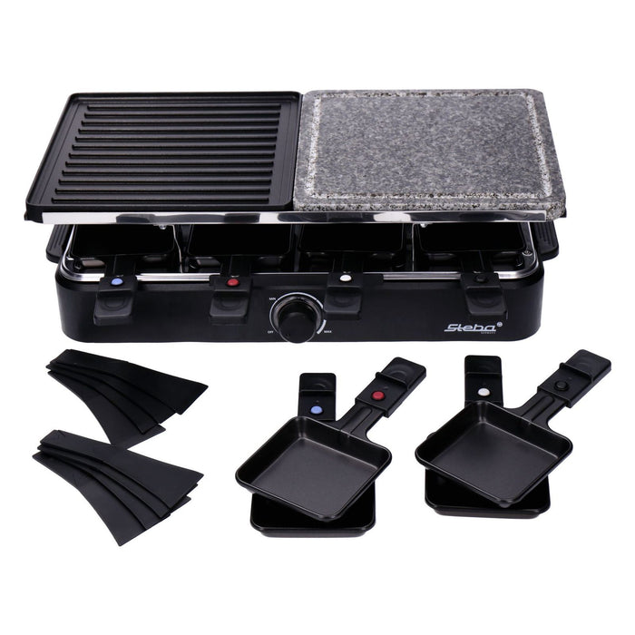 Steba RC 18 Multi-Raclette Stein/Gussplatte Schwarz Edelstahl