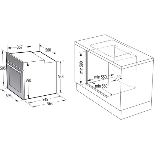 Produktbild Einbaubackofen - Gorenje Einbauherd BC 6715E02WK Umluft 77 l A Weiß