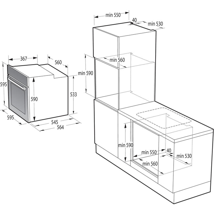 Gorenje EB-Backofen Heißluft,ExtraSteam BO 6717 E03X