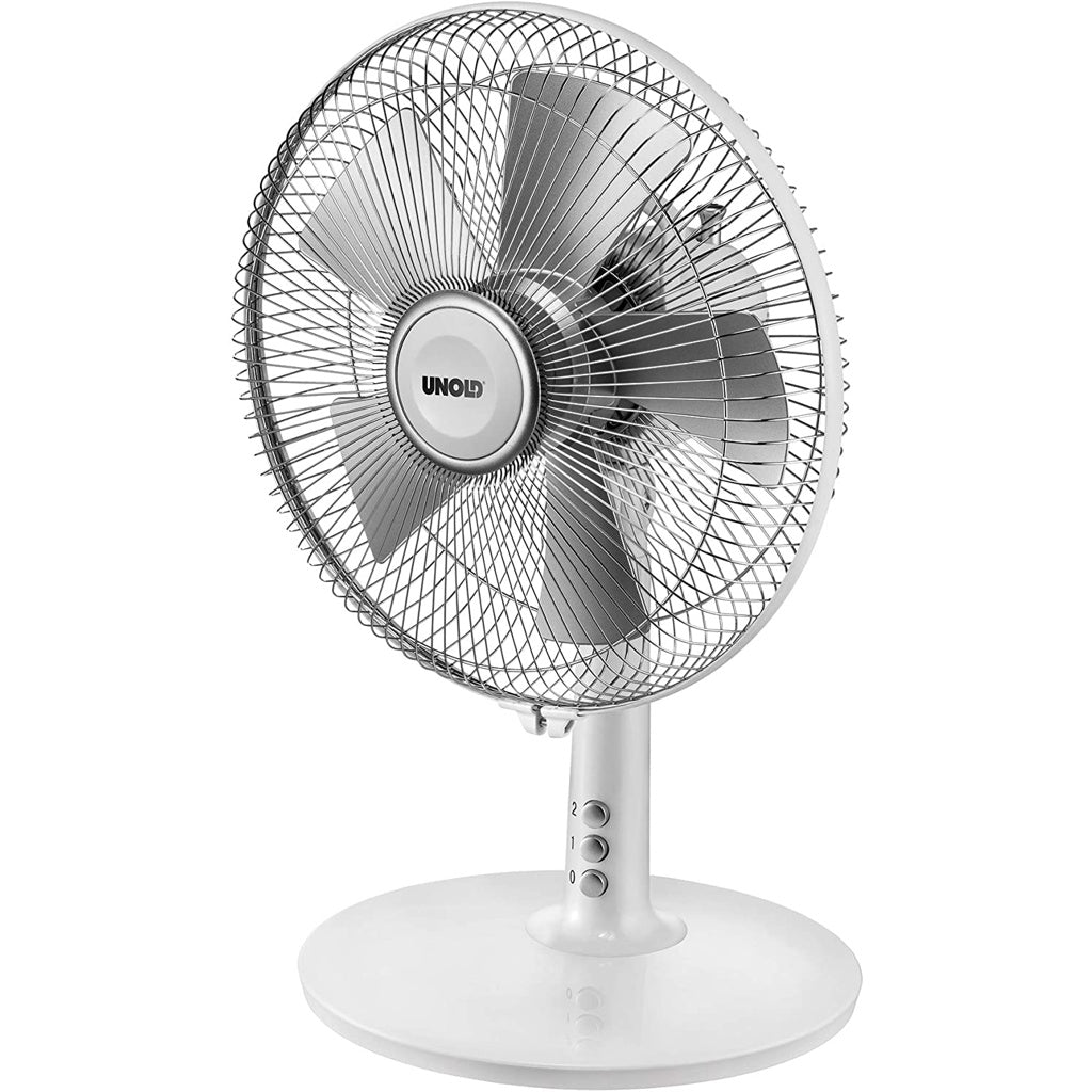 Produktbild Tischventilator - Unold Silverline 86810 Tischventilator Ø 25cm, 25 W in weiß, silber