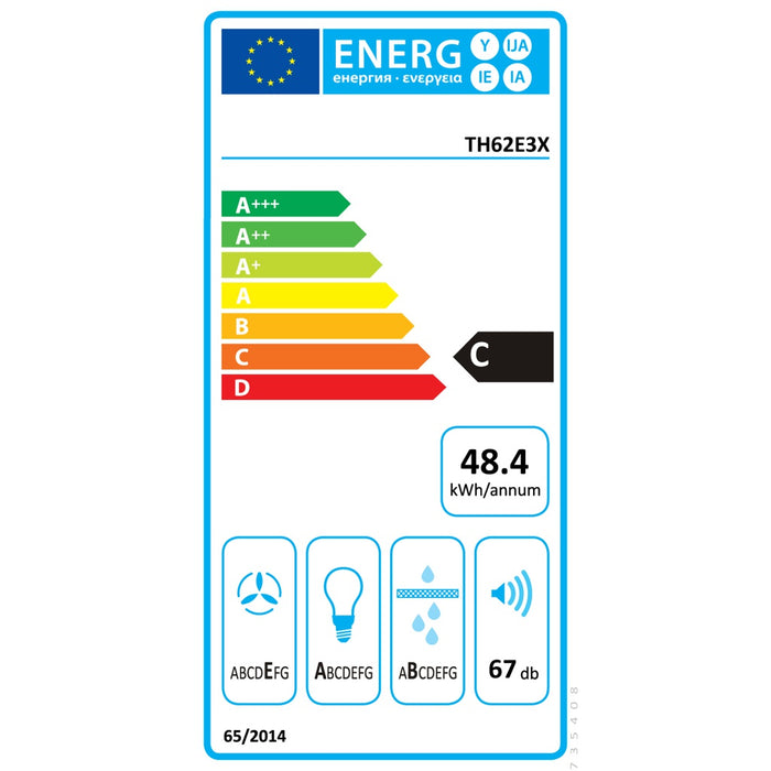 Gorenje TH62E3X Dunstabzugshaube Eingebaut Edelstahl 350 m³/h C